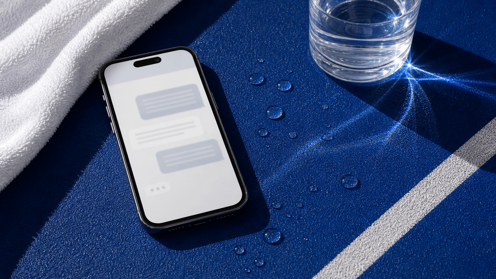 Phone and checklist beside a glass of water — reviewing health history.